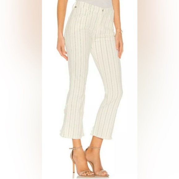 Citizens of Humanity Drew Fray Crop Flare Pinstripe Jeans Size 30 - Picture 1 of 7